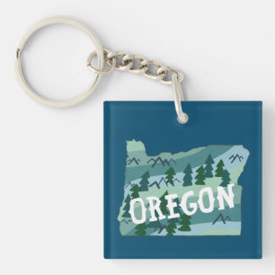 Oregon Staat Karte Schlüsselanhänger