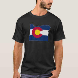 OREGON STAAT MAP COLORADO CO Flaggenschlange Männe T-Shirt