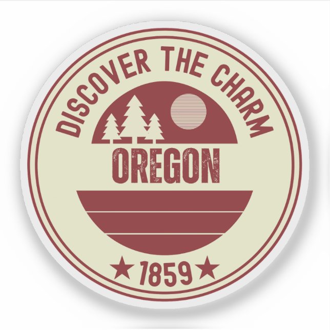 Oregon Staat - Pacific Northwest Gift Aufkleber (Vorderseite)
