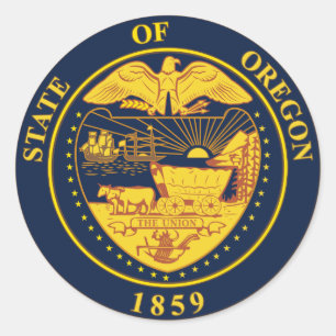 Oregon Staat Siegel Runder Aufkleber