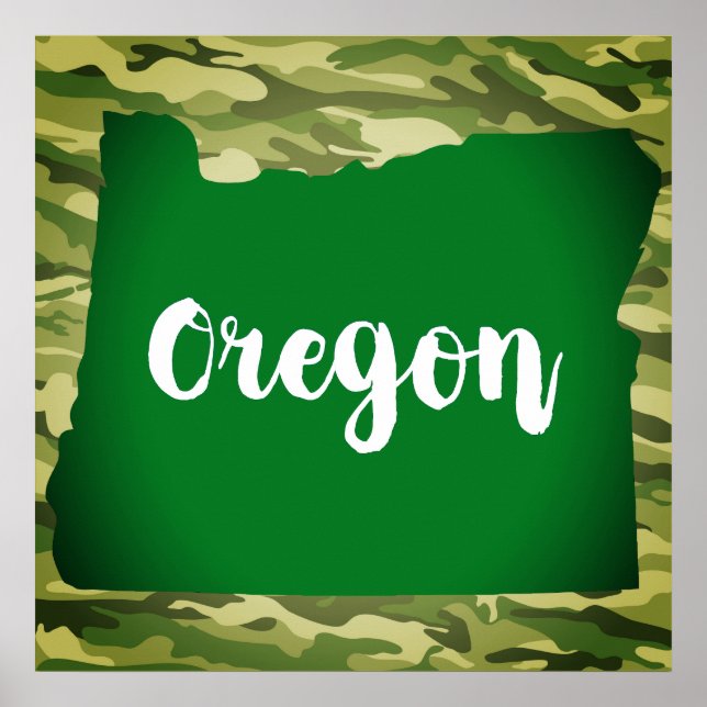Oregon Staat Silhouette Camouflage Wall Poster (Vorne)
