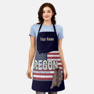 Oregon Staat United Staaten Retro Map USA Souvenir Schürze
