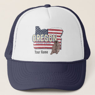 Oregon Staat United Staaten Retro Map USA Souvenir Truckerkappe