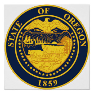 Oregon-Staats-Siegelamerika-Republiksymbolflagge Poster