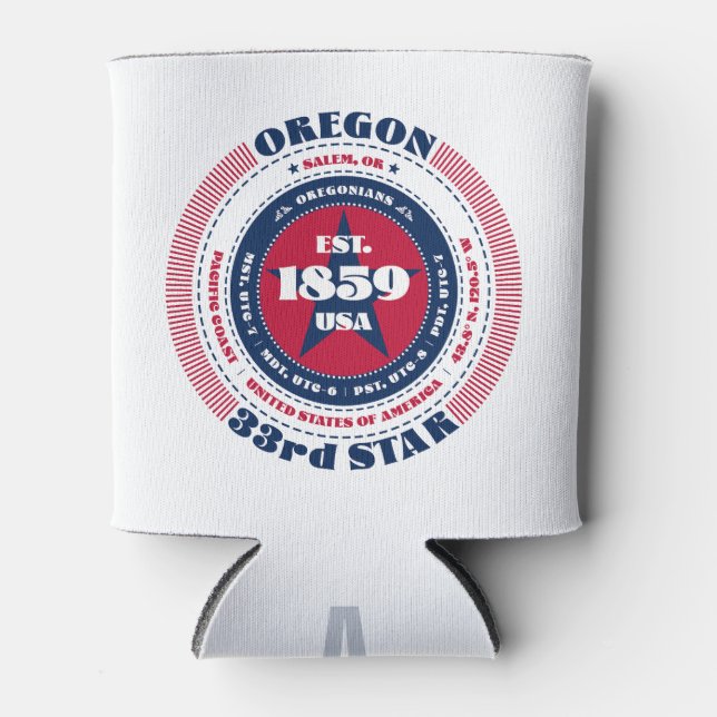Oregon Staatsstolz Monogramm Cooler Dosenkühler (Vorderseite)
