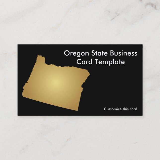 Oregon State Carte de visite Metallic Gold (Devant)