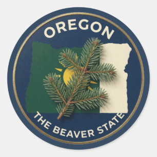 Oregon State Stolz Emblem Runder Aufkleber