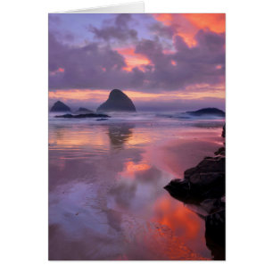 Oregon-Strand und Meeresstapel, Sonnenuntergang