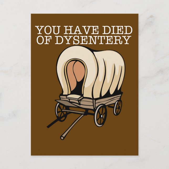 Oregon Trail Funny Wagon Postkarte (Vorderseite)