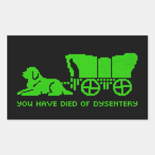 Oregon Trail Neufundländer Dysenterie-Stil Rechteckiger Aufkleber