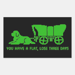 Oregon Trail Neufundländer flach im Newf-Stil Rechteckiger Aufkleber