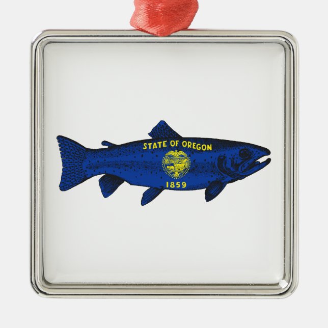 Oregon Trout Ornament Aus Metall (Vorne)