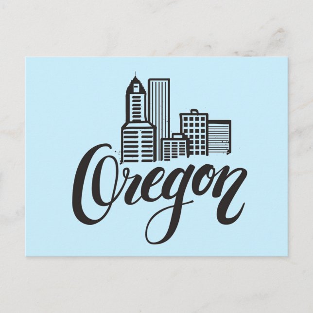 Oregon Typografie Design Postkarte (Vorderseite)