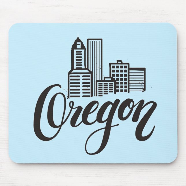 Oregon-Typografie-Entwurf Mousepad (Vorne)