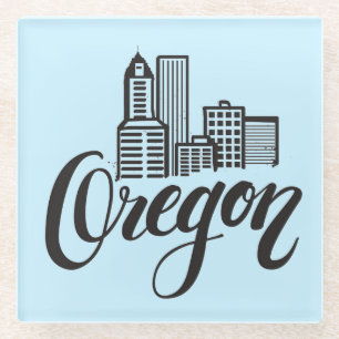 Oregon Typografie Glasuntersetzer