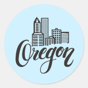 Oregon Typografie Runder Aufkleber