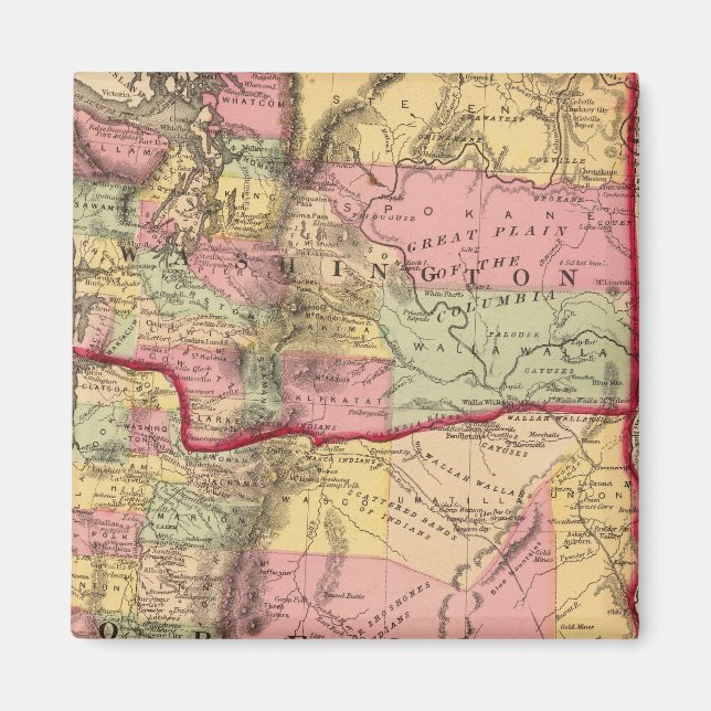 Oregon und das Territorium Washington Magnet (Vorne)
