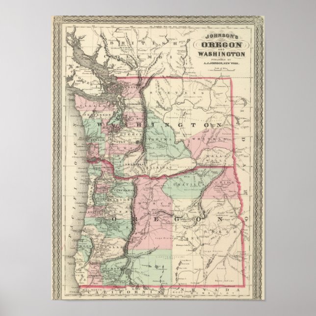 Oregon und Washington Poster (Vorne)