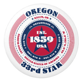 Oregon US Staat Red White Blue Typografy Keramikknauf