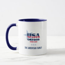 Oregon USA 1859 Blue Star Personalized Mug