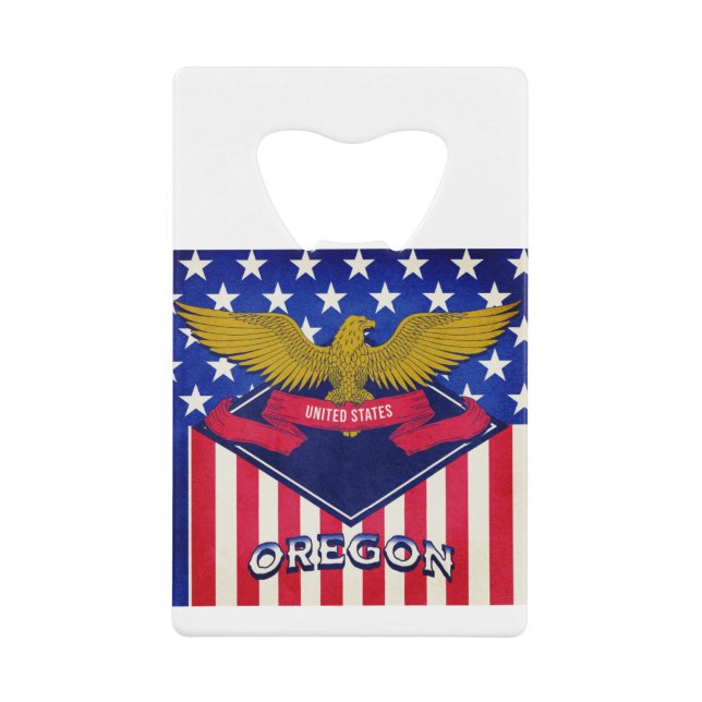 Oregon USA Flag Geldbeutel Flaschenöffner (Vorderseite)