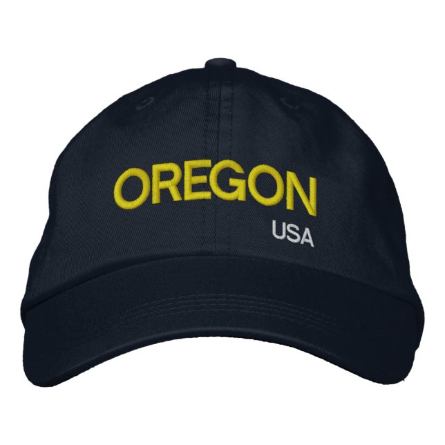 Oregon* USA Navy Baseball Cap Bestickte Kappe (Vorderseite)