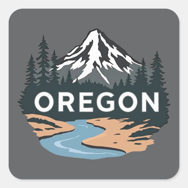 Oregon USA Quadratischer Aufkleber (Vorderseite)