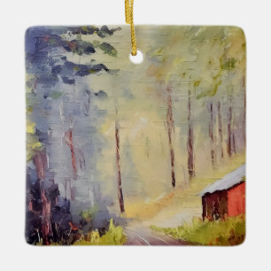 Oregon Valley Scheune feines Kunstornament Keramikornament