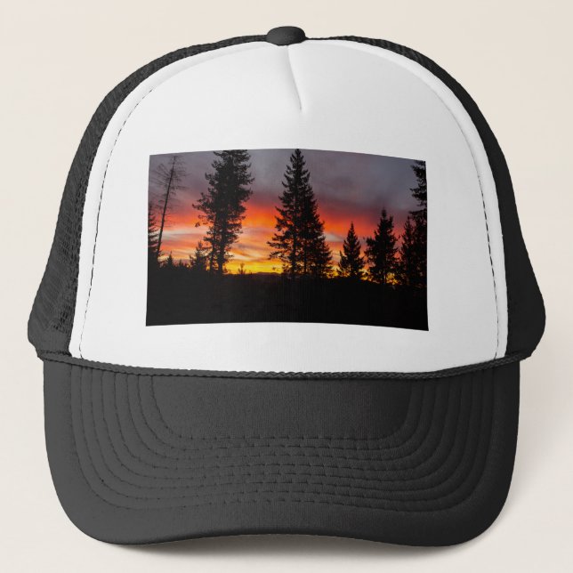 Oregon-Wald-Sunrise-Hut Truckerkappe (Vorderseite)
