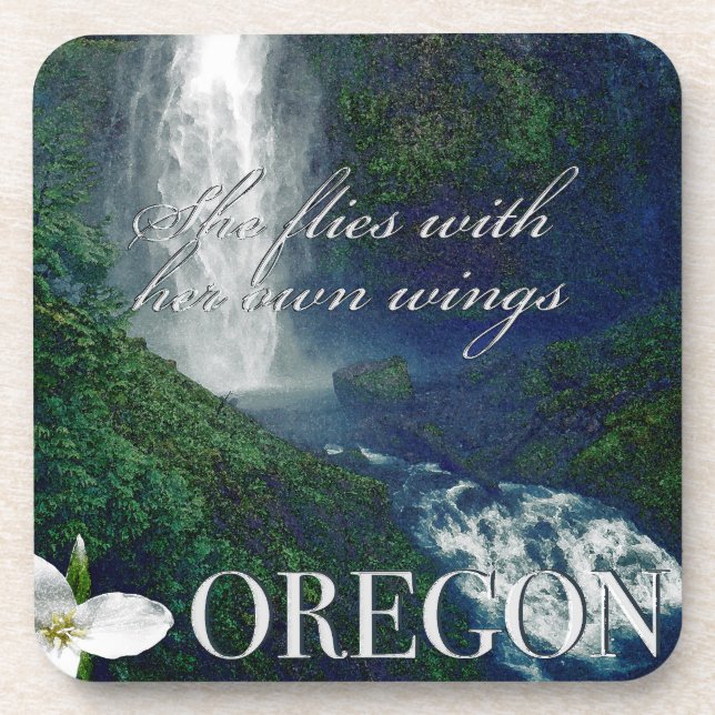 Oregon Waterfall Poster Getränkeuntersetzer (Vorderseite)