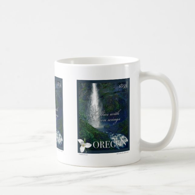 Oregon Waterfall Poster Kaffeetasse (Rechts)