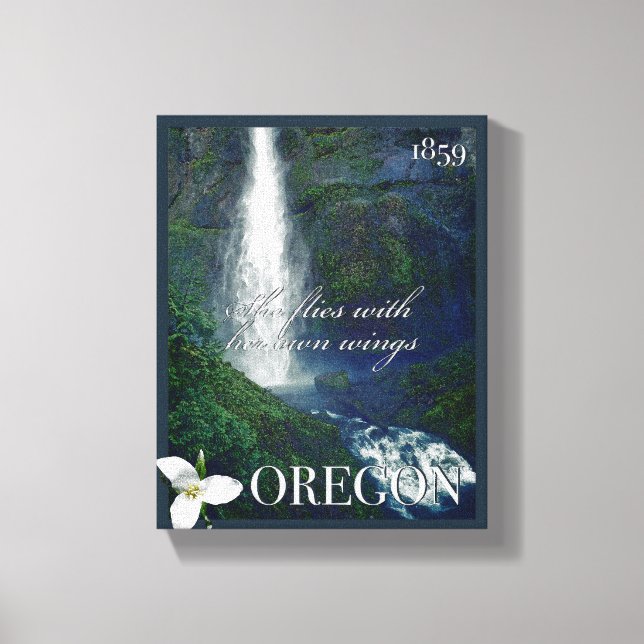 Oregon Waterfall Poster Leinwanddruck (Vorderseite)
