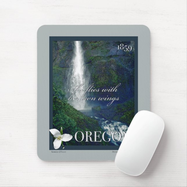 Oregon Waterfall Poster Mousepad (Mit Mouse)