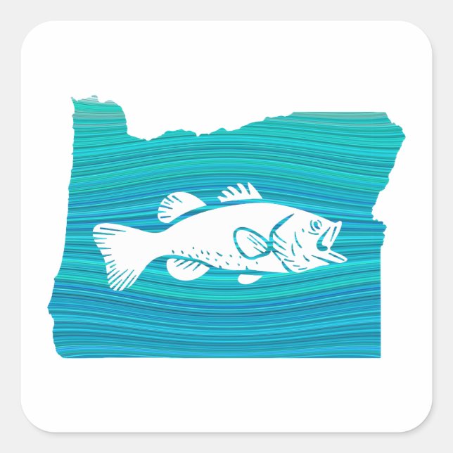 Oregon Wave Fishing Quadratischer Aufkleber (Vorderseite)
