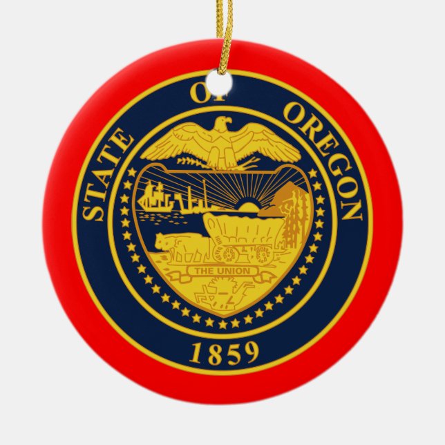 Oregon* Weihnachtsverzierung Keramik Ornament (Vorne)
