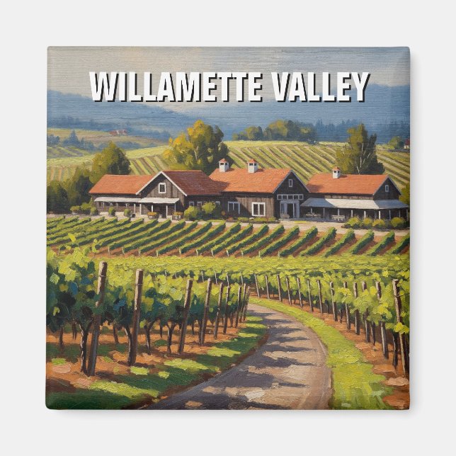 Oregon Willamette Valley Reise Magnet (Vorne)