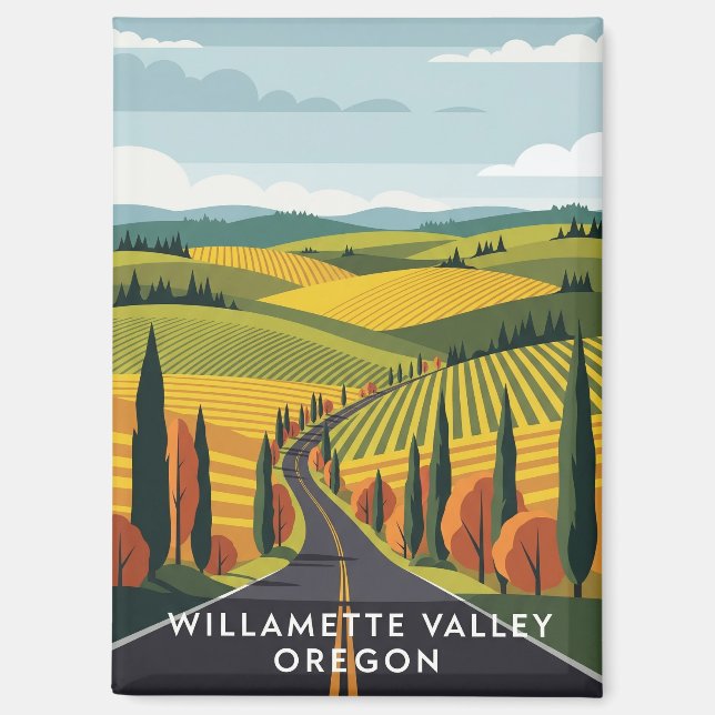 Oregon Willamette Valley Travel Magnet (Vorderseite)