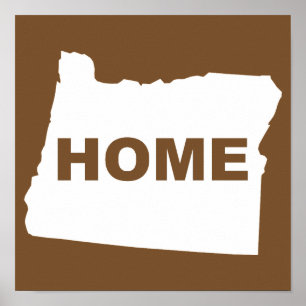 Oregon Zuhause weg von State Poster Zeichen