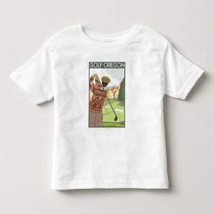 OregonGolf Szenen-Vintages Reise-Plakat Kleinkind T-shirt