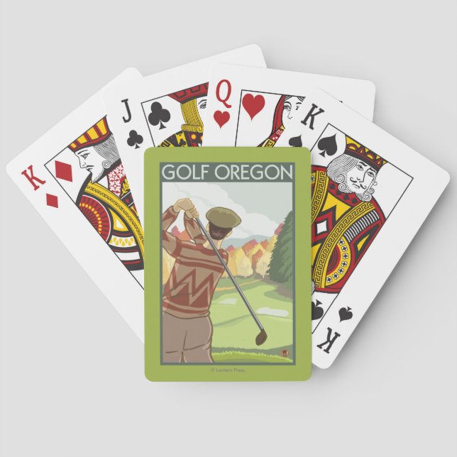 OregonGolf Szenen-Vintages Reise-Plakat Spielkarten (Rückseite)