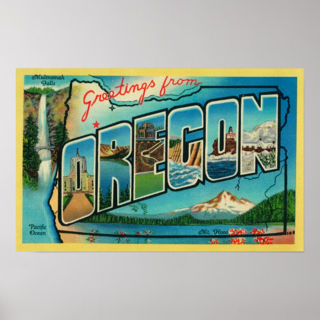 OregonGroße Buchstabenszenen 3 Poster (Vorne)