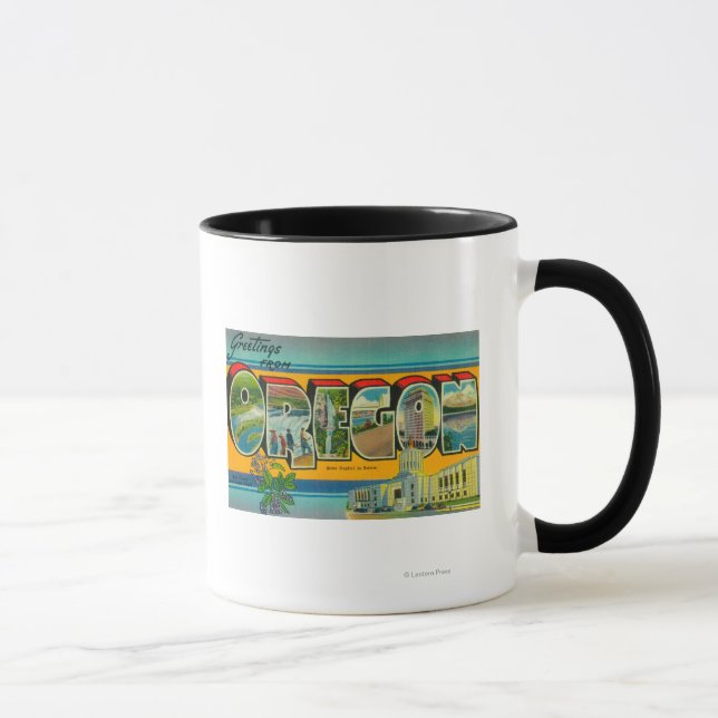 OregonGroße Buchstabenszenen 3 Tasse (Rechts)
