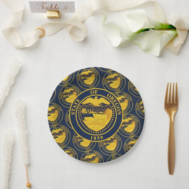 Oregonian Seal, Oregon Pappteller (Hochzeit)