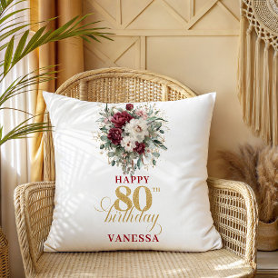 Oreiller 80e anniversaire Blush Burgundy Premium