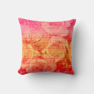Oreiller à Carré de citronnade rose 17 Roses en br