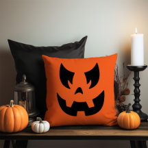 Oreiller à Citrouille Jack-o'-lantern