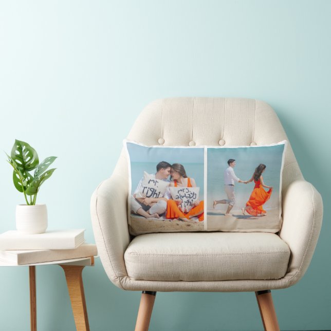 Oreiller à deux photos personnalisé (Chaise)