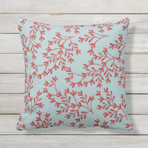 Oreiller à jet bleu corail et océan