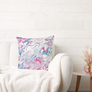 Oreiller à jet d'art liquide acrylique - Abstrait