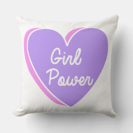 Oreiller à jet de coeur de puissance fille